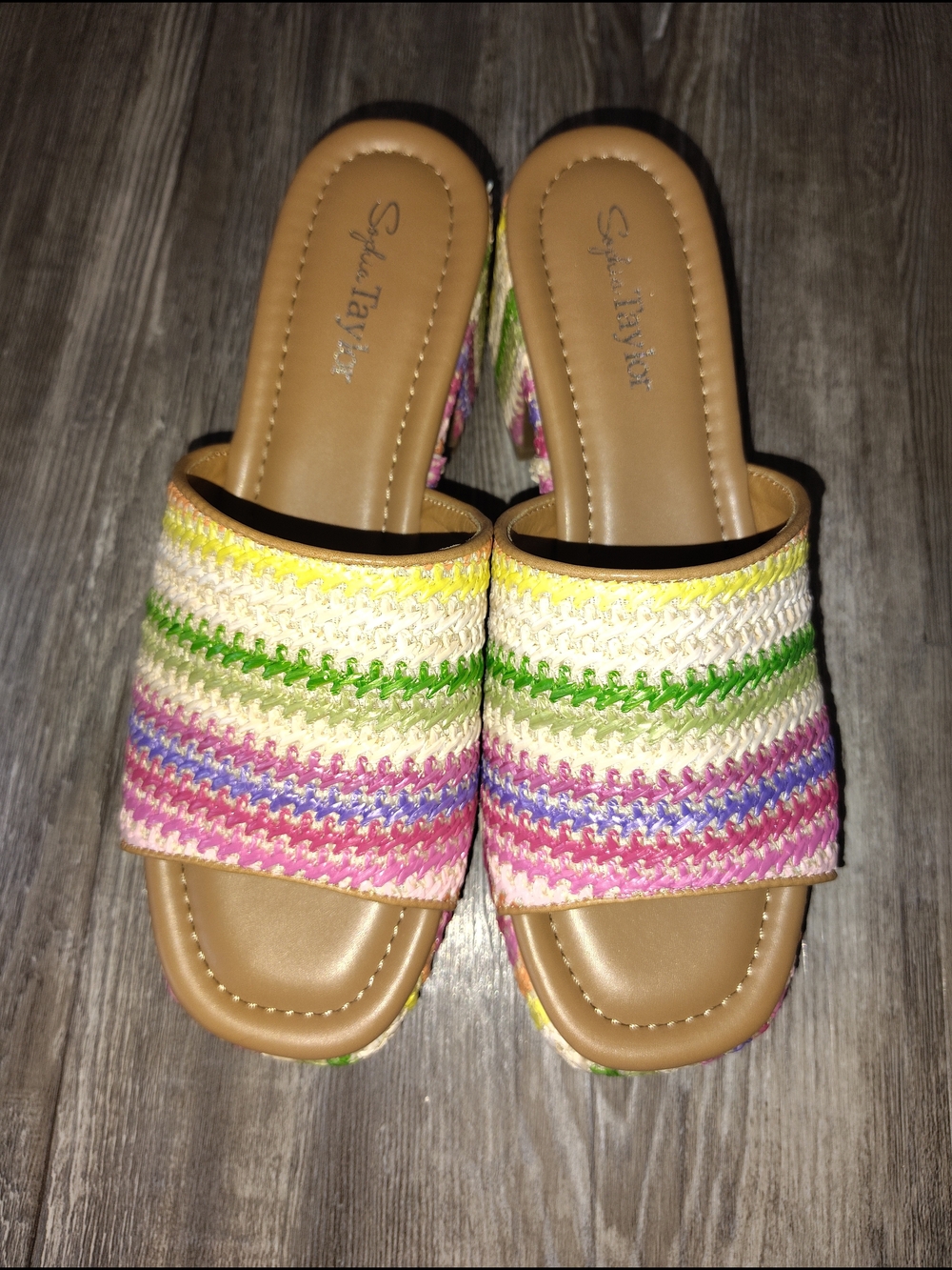 Sophia Taylor Multicolor Woven Slide Sandals - Women
